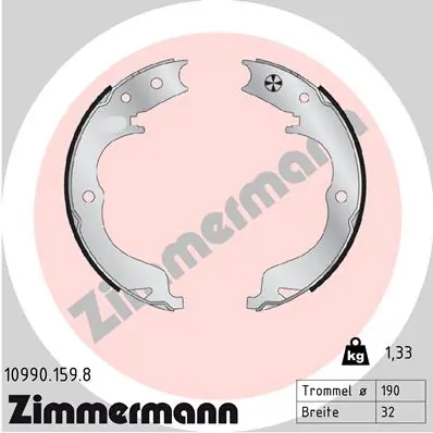 Piduriklotside komplekt, seisupidur ZIMMERMANN 10990.159.8