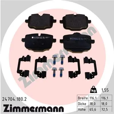 Piduriklotsi komplekt, ketaspidur ZIMMERMANN 24704.180.2