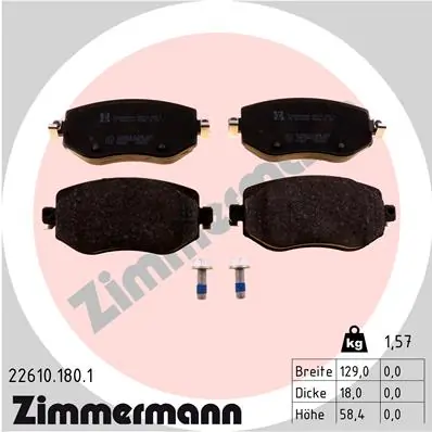 Piduriklotsi komplekt, ketaspidur ZIMMERMANN 22610.180.1