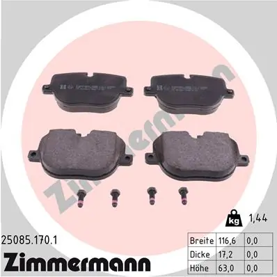 Piduriklotsi komplekt, ketaspidur ZIMMERMANN 25085.170.1
