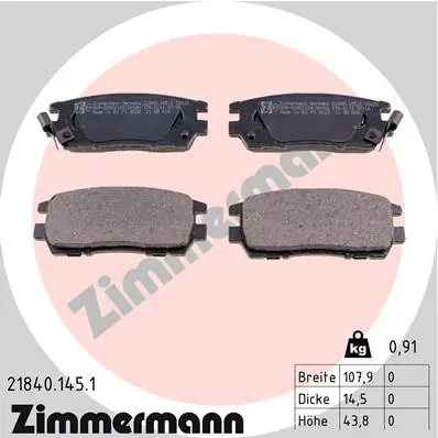 Piduriklotsi komplekt, ketaspidur ZIMMERMANN 21840.145.1