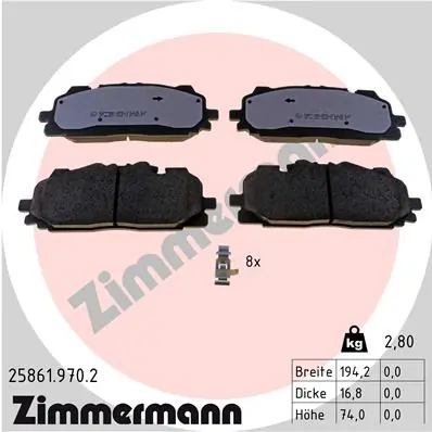 Piduriklotsi komplekt, ketaspidur ZIMMERMANN 25861.970.2