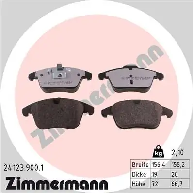 Piduriklotsi komplekt, ketaspidur ZIMMERMANN 24123.900.1