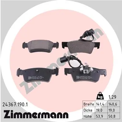 Piduriklotsi komplekt, ketaspidur ZIMMERMANN 24367.190.1