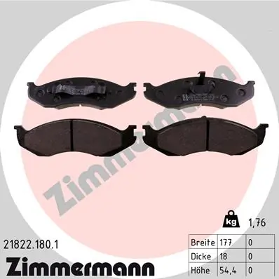 Piduriklotsi komplekt, ketaspidur ZIMMERMANN 21822.180.1
