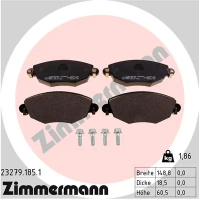 Piduriklotsi komplekt, ketaspidur ZIMMERMANN 23279.185.1