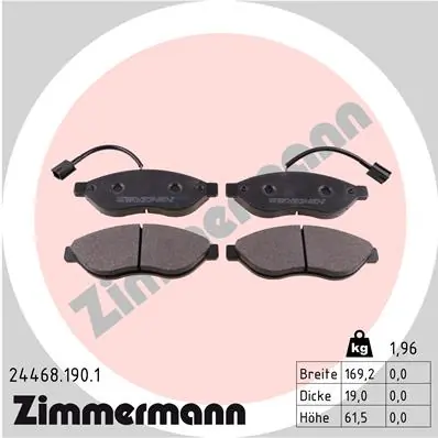 Piduriklotsi komplekt, ketaspidur ZIMMERMANN 24468.190.1