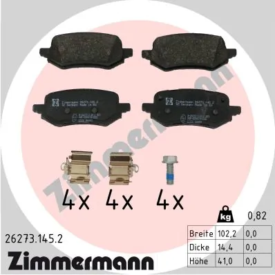 Piduriklotsi komplekt, ketaspidur ZIMMERMANN 26273.145.2