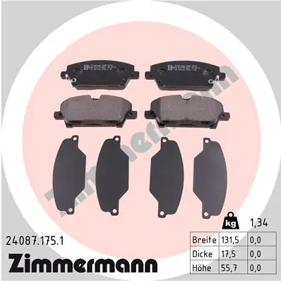 Piduriklotsi komplekt, ketaspidur ZIMMERMANN 24087.175.1