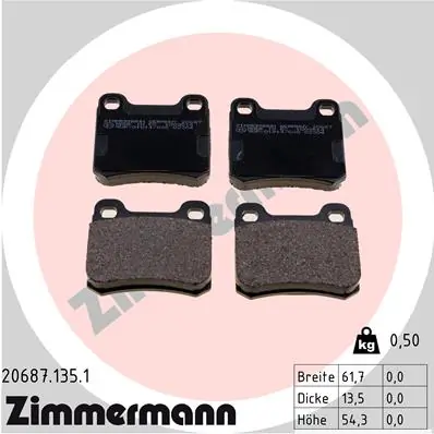 Piduriklotsi komplekt, ketaspidur ZIMMERMANN 20687.135.1
