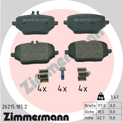 Piduriklotsi komplekt, ketaspidur ZIMMERMANN 26215.185.2