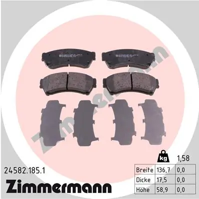 Piduriklotsi komplekt, ketaspidur ZIMMERMANN 24582.185.1