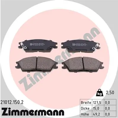 Piduriklotsi komplekt, ketaspidur ZIMMERMANN 21012.150.2
