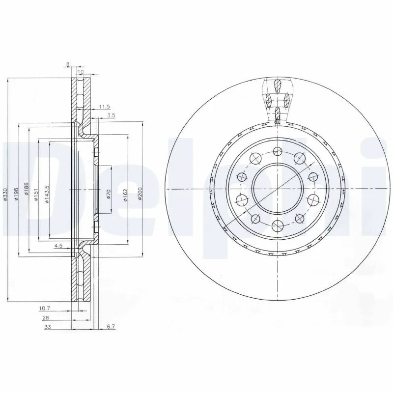 Piduriketas DELPHI BG3993