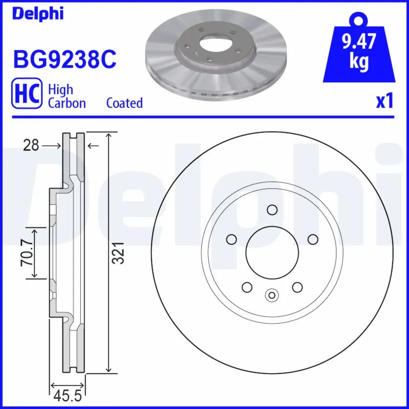 Piduriketas DELPHI BG9238C