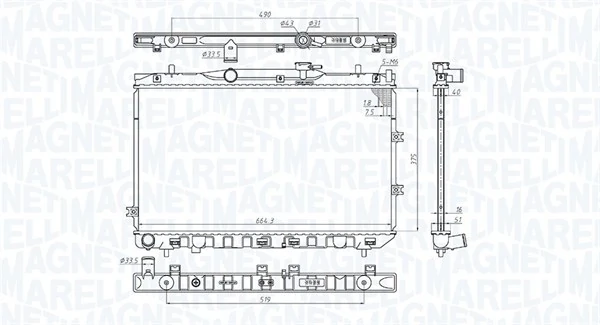 Radiaator, mootorijahutus MAGNETI MARELLI 350213197100