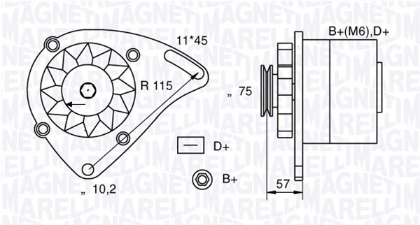 Generaator MAGNETI MARELLI 063321067010