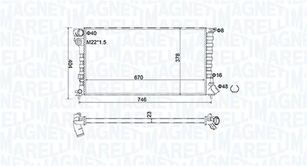 Radiaator, mootorijahutus MAGNETI MARELLI 350213186600