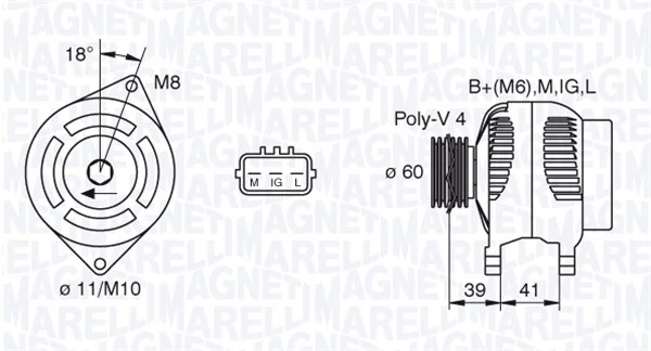 Generaator MAGNETI MARELLI 063377438010