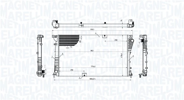 Radiaator, mootorijahutus MAGNETI MARELLI 350213221100
