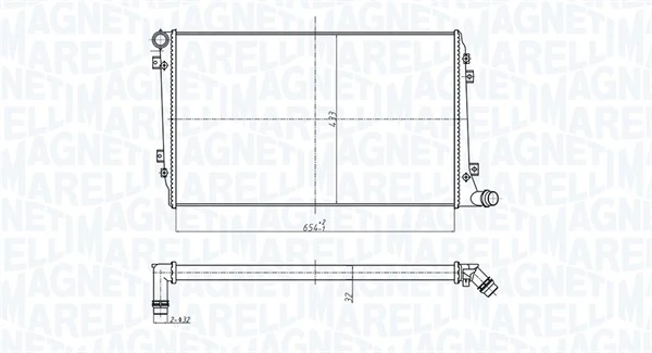 Radiaator, mootorijahutus MAGNETI MARELLI 350213167300