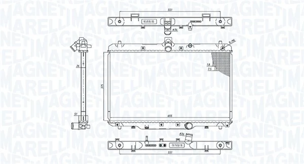 Radiaator, mootorijahutus MAGNETI MARELLI 350213200800