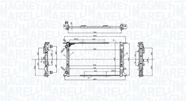 Radiaator, mootorijahutus MAGNETI MARELLI 350213220100