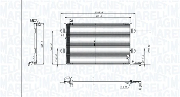 Kondensaator, kliimaseade MAGNETI MARELLI 350203840000