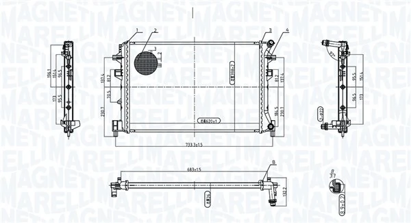 Radiaator, mootorijahutus MAGNETI MARELLI 350213220300