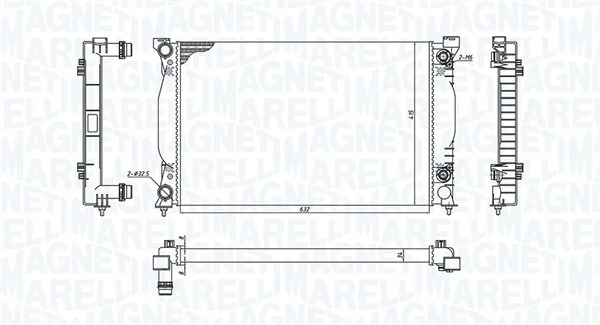 Radiaator, mootorijahutus MAGNETI MARELLI 350213196600