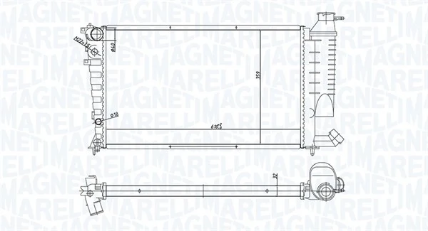 Radiaator, mootorijahutus MAGNETI MARELLI 350213168400