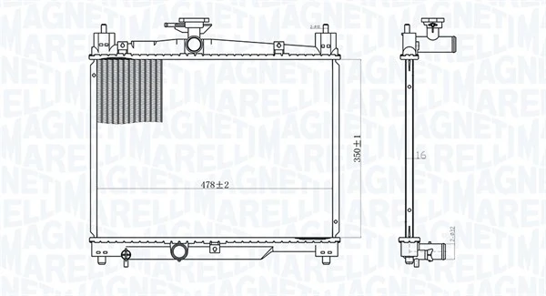 Radiaator, mootorijahutus MAGNETI MARELLI 350213164800