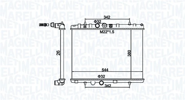 Radiaator, mootorijahutus MAGNETI MARELLI 350213156100