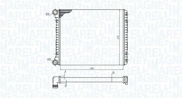 Radiaator, mootorijahutus MAGNETI MARELLI 350213198900