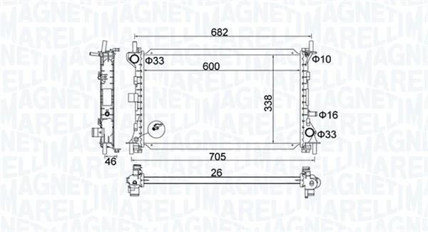 Radiaator, mootorijahutus MAGNETI MARELLI 350213159900